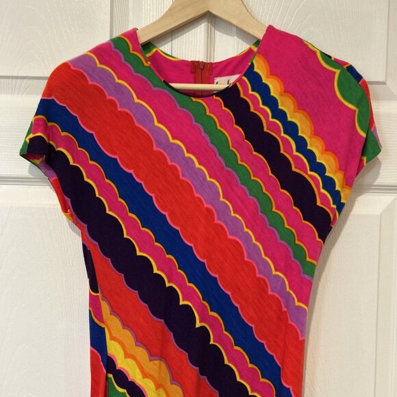 Vtg Kahala Womens Knit Dress Hawaiian Maxi Floral Psychedelic Tropical 60s-70s - Picture 3 of 10